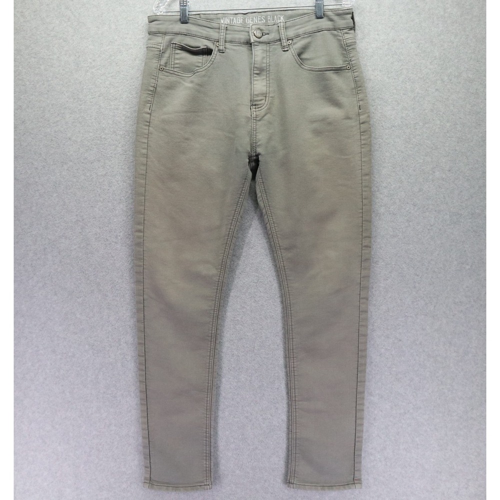 Vintage Genes Black Jeans Mens 32x32 Slim Fit Comfort‎ Stretch Flex Denim Gray